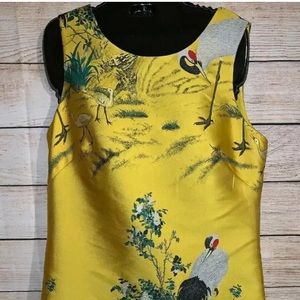 MSSP Yellow Chinese Cheongsam Birds Dress size 6